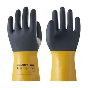 LANON PVC Chemical Gloves, Thick Rubber Work Gloves, Heavy-Duty, EN 374/388